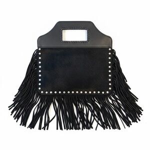 Elegant Black Fringe Clutch